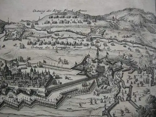 Casale Monferrato Piemont Belagerung Orig Kupferstich Merian 1650 Italia Italien