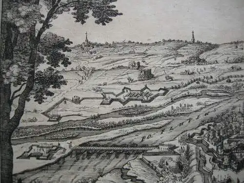 Casale Monferrato Piemont Belagerung Orig Kupferstich Merian 1650 Italia Italien