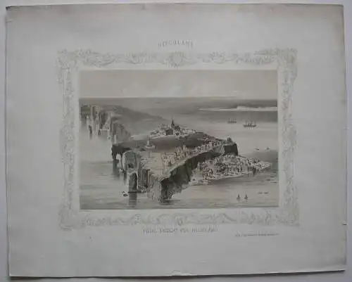 Helgoland Schleswig Holstein Totalansicht Orig Lithografie 1850 Wilhelm Heuer 