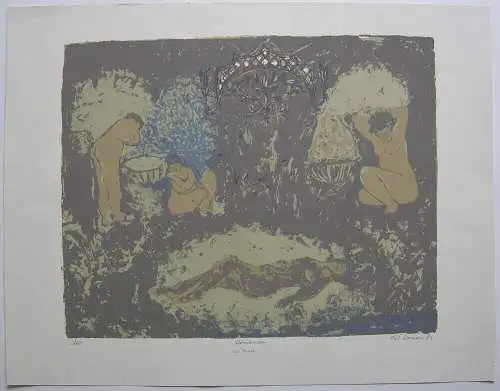 Gül Derman (1948-1994) Hamamda Ins Bad Orig Serigrafie 3/40 signiert 1982