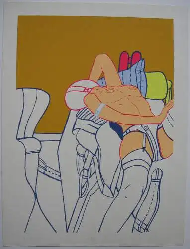 Hans-J. Spesshardt (1935) Fremde Mädchen Orig Serigrafie 1969 signiert PopArt