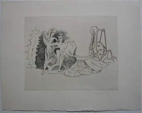 Marcel Jean (1900-1994) Le Mecanicien Orig Radierung um 1950 Surrealismus