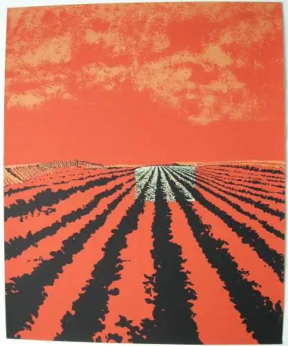 Dieter Stöver (1922-1984)  Roter Acker Orig Serigrafie 1972 signiert