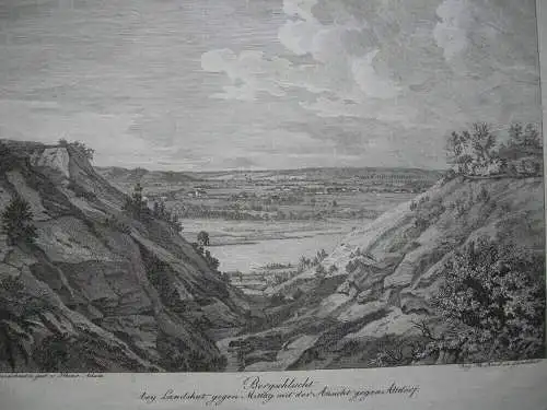 Bergschlucht Landshut Altdorf Orig Kupferstich Heinr. Adam Niederbayern 1835