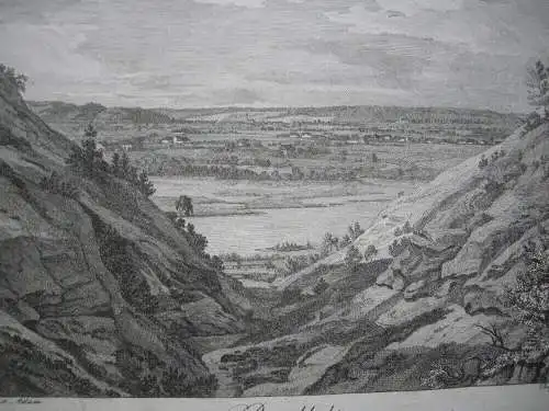 Bergschlucht Landshut Altdorf Orig Kupferstich Heinr. Adam Niederbayern 1835