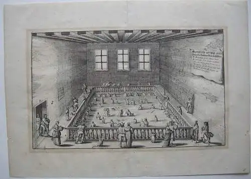 Bad in Baden bei Wien  Orig Kupferstich Merian 1650 Österreich Badekultur 