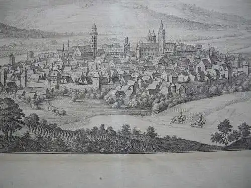 Bad Mergentheim Gesamtansicht Orig Kupferstich Merian 1650 Main-Tauber-Kreis