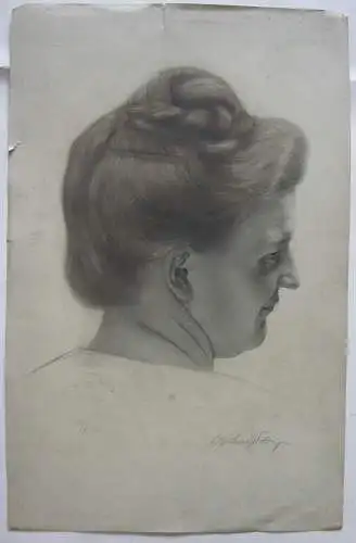 Christian Lengdobler (1883-?) Frauenportrait Orig Bleistiftzeichnung signiert 