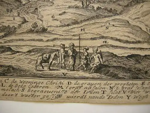 Jerusalem Ölberg Himmelfahrtskirche Biblische Ereignisse Orig Kupferstich 1680