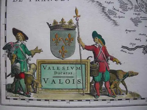 Valesium Ducatus Valois Frankreich France Orig Kupferstichkarte Janssonius 1650