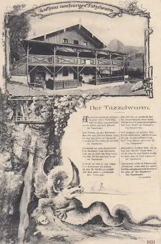 AK  Oberaudorf Gasthaus zum feurigen Tatzelwurm Rosenheim gel. 1910