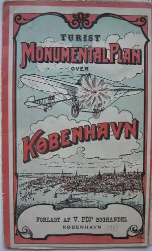 Kopenhagen Dänemark Monumental-Plan Chromolithografie 1909 F. Sedivy 66 x 92 cm