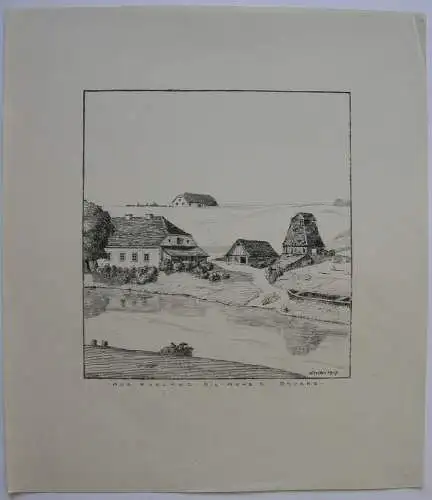 Lettland Buhs bei Bauske Baltikum Orig Lithographie 1917 Letvija