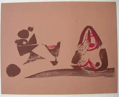 HAP Grieshaber (1909-1981) Stilleben Frauenbüste Orig Serigrafie 1969