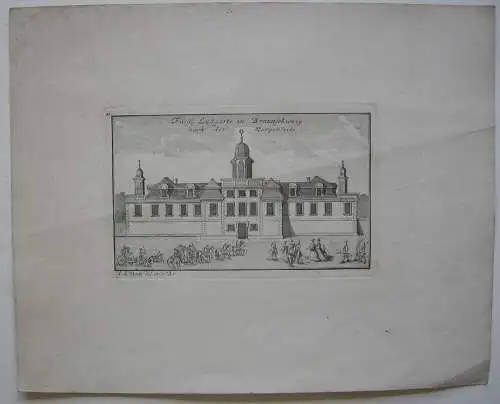 Anton A. Beck (1713-1787) Fürstl. Lustgarten in Braunschweig Orig Radierung 1760