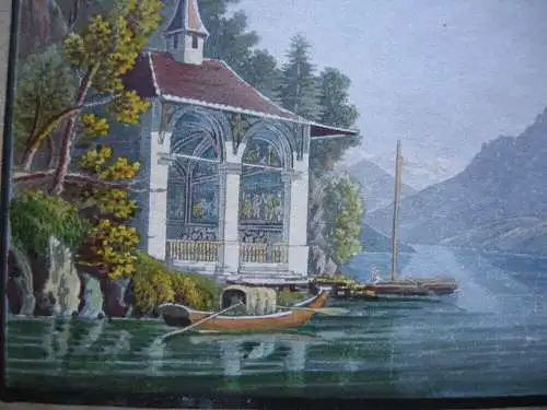 Tell Kapelle Vierwaldstätter See Orig Aquatinta 1840 Schweiz F. N. König