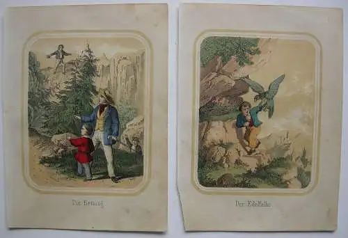 13 Kinderszenen Orig. Lithografien Biedermeier um 1840