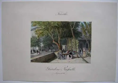 Trieste Friaul Italia Giardino Rossetti (Acquedotto) Orig Lithografie 1840