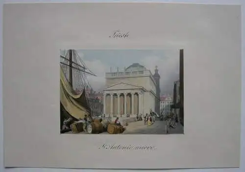 Trieste Friaul Italia St. Antonio nuovo Orig Lithografie 1840 Italien 
