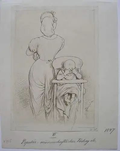 Adolf Oberländer (1845-1923) Quengelndes Kind Orig Tuschzeichnung 1895 signiert