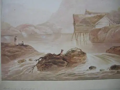 John Varley (1896-1975) Fisherman's Hut Orig Aquarell 1800 England