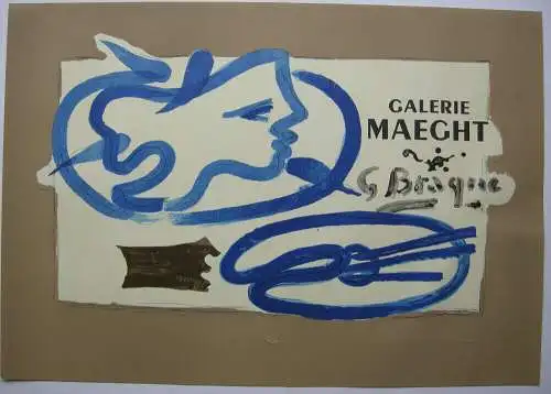 Georges Braque (1882-1963) Le Peintre a la palette Plakat Orig Lithografie 1959 