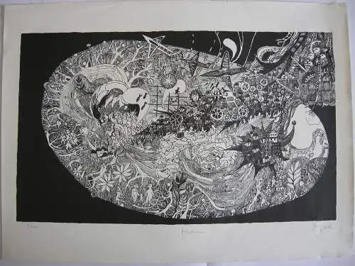 Guido Zingerl (1933) Vietnam Orig Lithografie 1971 signiert  