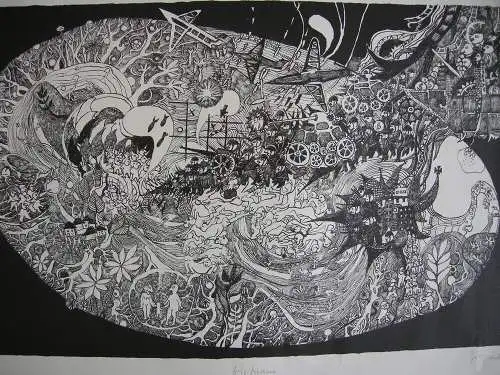 Guido Zingerl (1933) Vietnam Orig Lithografie 1971 signiert  