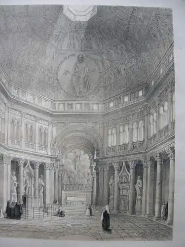 Domenico Quaglio (1786-1837) Florenz Dom Baptisterium Orig Farblithografie 1830