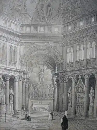 Domenico Quaglio (1786-1837) Florenz Dom Baptisterium Orig Farblithografie 1830