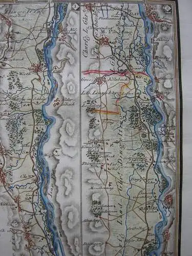 Chaussee München Landshut Deggendorf Regen Zwiesel Orig Kupferstich 1796