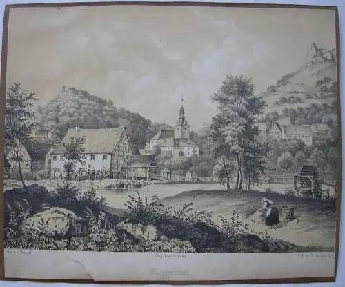 Muggendorf Wiesenttal Forchheim Oberfranken Orig Lithografie Rothbarth 1840