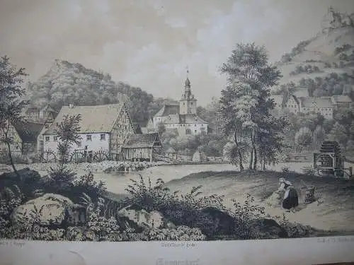 Muggendorf Wiesenttal Forchheim Oberfranken Orig Lithografie Rothbarth 1840