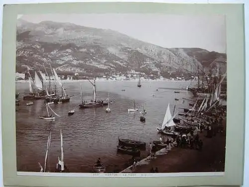 Menton France Les Jardins Le Port Foto Albumin 3 Orig. Photographie 1880