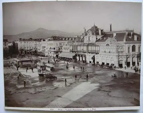 Nice Nizza Place Massena France Foto Albumin 1880 G. J. Photo