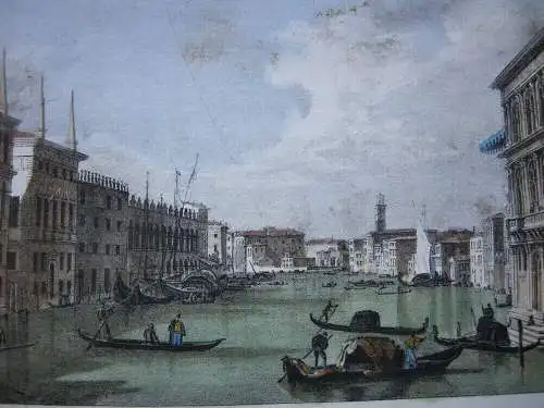 Venedig Canale Grande Orig Farblithografie P. Chevalier nach Canal um 1840