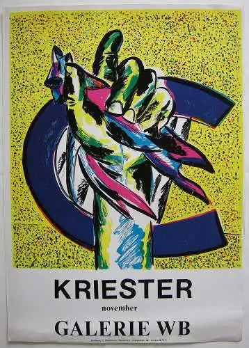 Rainer Kriester (1935-2002) Ausstellungsplakat Galerie WB Orig Serigrafie 1975