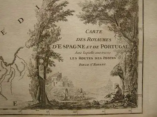 Espana Spanien Baleares Caminos Correo Orig Kupferstich R. Vaugondy 1680