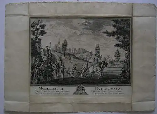 Michael Wachsmuth (tätig 1760-1770) Le Dauphin labourant Orig Kupferstich 