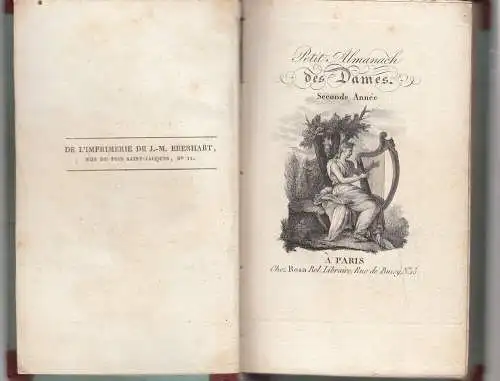 Petit Almanach des Dames Paris 1812 halbleder 6 Kupfertafeln