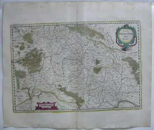 Franken Bayern altkolor Orig Kupferstichkarte Mercator Janssonius 1627  