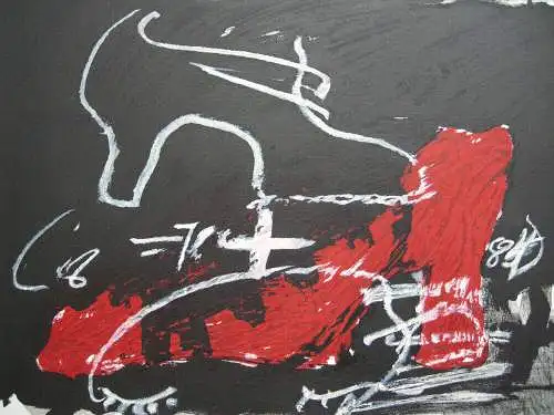 Antoni Tapies (1923-2012) Chaussure rouge Orig Lithografie 1975 Barcelona