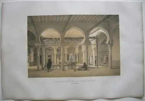 Algerien Algerie Alger Appartements Femme du Bey Lithografie Bayot 1840 Afrika