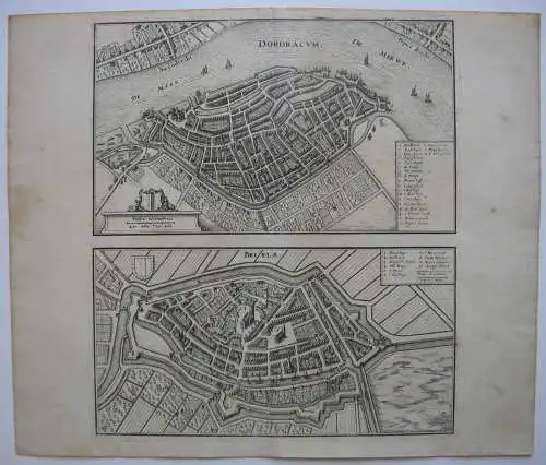 Dordrecht Vogelschauplan Bird's Eye View Kupferstich Merian1646 Niederlande