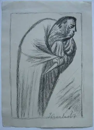 Ernst Barlach (1870-1938) Der Mann mit dem  Messer Orig Lithografie 1926 sign