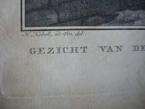 Delfshaven Rotterdam Überlaufende Schleuse Orig Kupferstich Meer Kobell 1775