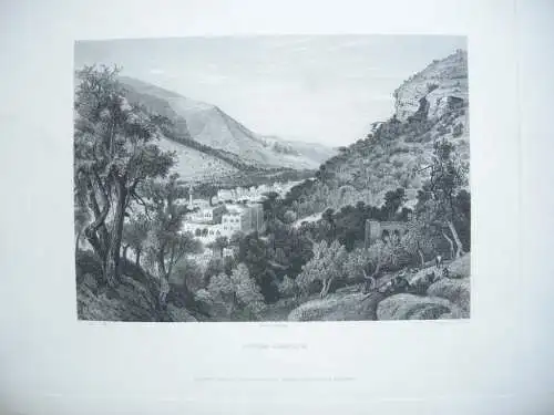 Nablus Palästina Orig Stahlstich 1883 Orient Ansicht 