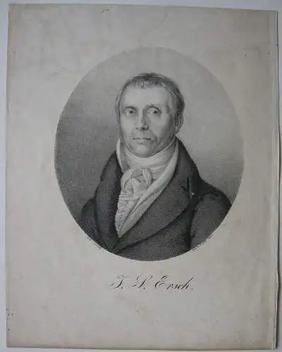 Johann Samuel Ersch (1766-1828) Philologie Portrait Lithogr Gentilly 1830 