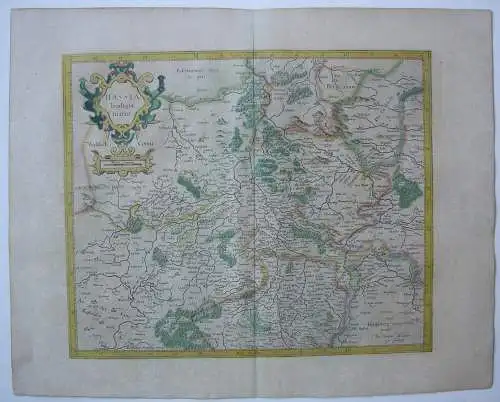 Hassia Hessen altkolor Orig Kupferstichkarte Mercator Hondius 1627