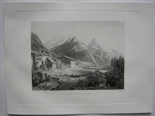 Brennersee Gries am Brenner Tirol Österreich Orig Aquatinta-Radierung 1840 